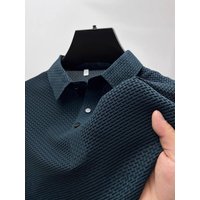 Foreign Trade Seamless Ice Silk Short Sleeved T Shirt Summer Business Casual Elastic Anti Wrinkle Breathable Round Neck Thin Top