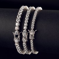 2023 New Hot Selling Hip Hop Tennis Chain Single Row Copper Micro Inlaid Zircon Bracelet 3mm 4mm5mm Tennis Chain