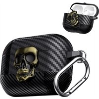 Suit Thug Skull Series Magnetic Headphone Case Pro 3 2 1 & AirPods 4 Hook Durable Protective Cover