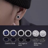 Stud Earrings Crystal Cluster Dazzling Magnetic Ear Clips Light Luxury High End Cool Style Temperament Earrings Without Ear Holes Painless Earrings