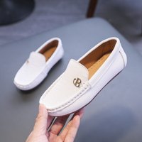 Mother& Cowhide leather shoes beanie shoes Small shoes Fashion small white shoes dress shoes