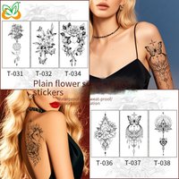 Tattoo Accesories New Spot Black And White Tattoo Stickers Waterproof And Durable Advanced Sexy Arm Female Personality Tattoo Stickers