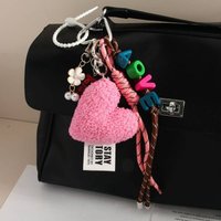 Fluffy Love Heart Keychain Cute & Stylish Bag Charm Accessory Purse Backpack Or DIY Decor 