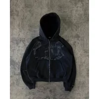 Man Hoodie Y2k Goth Hip Hop Streetwear Haruku Gothic Pattern Zip Up 90s Graphic Sweatshirt Japanese Anime