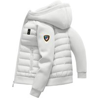 Balance Embroidered Puffer Jacket Minimalist Streetwear Coat Geometric Lettering Lightweight Winter Outerwear