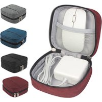 Headphone Storage Bag Large Capacity Zipper Closure Oxford Cloth Square Digital Storage Bag Adapter Data Cable Container Office Supplies