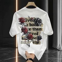 Clothing 2025 Hot Selling Casual High End Short Sleeved T Shirt Summer Half Sleeved Cotton Trendy American Style All Match Top T