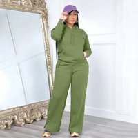 Women's Fleece Hoodie & Jogger Set - Winter Warm Two-Piece Outfit For Casual & Work (Black, Wine Red, Army Green, Lavender, S-XXL)