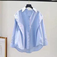 Clothing ruffled long sleeved loose shirt
