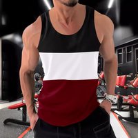 Vest Stitching Contrast Sports Fitness Loose Running Vest
