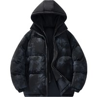 Men’s Detachable Hood Puffer Jacket – Versatile Streetwear Coat For Couples (Black/Beige/Green)