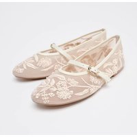 Embroidered Pearl Mary Jane Flats - Breathable Mesh & Round Toe Ballet Shoes (Elegant, Comfortable, Vintage-Inspired For Women)