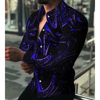 Trendy Fashion Shirt Single Breasted Shirt Pattern Printed Long Sleeved Tops Clothing Cardigan