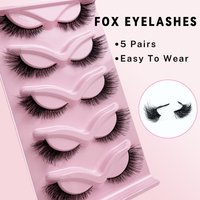 Five pairs cat eyes 3D false eyelashes eye tail lengthening fox eyelashes
