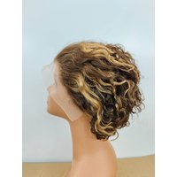 Cheap Short Curly Wig Bob Water Wave 13x4 Lace Front Wig 100% Human Hair Wig Loose Deep Wave Frontal Highlight Bob Weaves Glueless Wigs for Women
