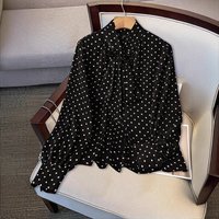Polka Dot Shirt Long Sleeve Casual Style Versatile Belly Covering Spring Autumn Niche Design Fashion