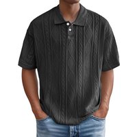 Clothing Spring Summer Loose Texture Polo Shirt Retro Lapel T Shirt Breathable Short Sleeved Shirt
