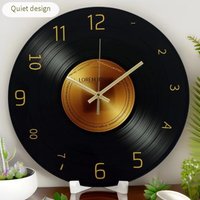Wall Clocks Retro CD Record Vinyl Home Living Room Creative Decoration Tempered Glass Clock