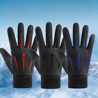 Windproof Waterproof Plus Velvet Warm Motorcycle Winter Cold Proof Riding Gloves Cycling Full Finger Takeaway Touch Screen Gloves
