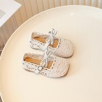 Summer Style Sandals Princess Shoes Woven Hollow Out Design Soft Sole Non Slip Learning Shoes Closed Toe