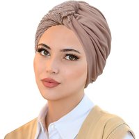 New Base Headscarf Multi-color Muslim Pullover Hat, Slide Silk Twist Headband Hat