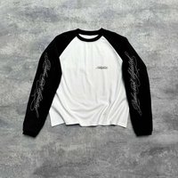 Trendy Oversized Y2k Print Long Sleeve T Shirt Soft Polyester Crew Neck Top Streetwear & Casual Outfits