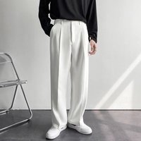 Loose fit Straight leg Trousers Autumn Casual Pants Suitable Casual Occasions No Ironing Required