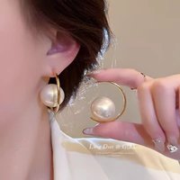 earrings personality large pearl earrings niche design high end 2023 style earrings
