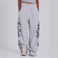 Europe America 2025 Retro American Street Trend Printing Loose Wide leg Straight Casual Sweatpants