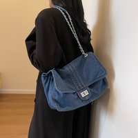 Women's Bags Retro Casual Denim Tote Bag Women Autumn New Large Capacity Chain High End Shoulder Messenger Bag