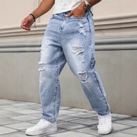Clothing Straight Leg Non Stretch Light Blue Bicycle Style Classic Fit Modern Appeal Ripped Distressed Denim Jeans