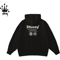 STUSSY Parade Letter Pattern Printed Casual Fashion Hoodie Cotton Fabric