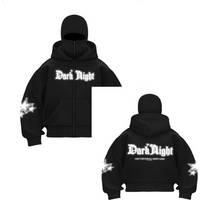 Zip Up Hoodie Balaclava & Double Hood Streetwear Pullover Jacket Black Oversized Fit Urban Style
