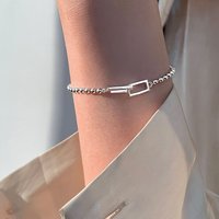Minsheng Geometric Square Round Bead Summer Ins Niche Design Best Friend Bracelet Simple Fashion