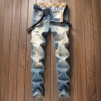 Clothing Nostalgic Jeans Fashion Washed High Street Ripped Trendy Denim Trousers