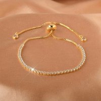 Hot Selling Zircon Bracelet Positioning Beads Shiny Light Luxury Zircon Cross Border European American