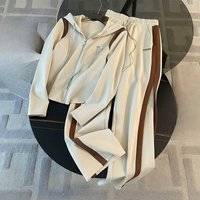 Clothing autumn niche leisure sports suits slim fit hooded zipper jacket wide leg pants two piece suit trendy