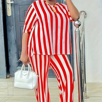 clothes vertical stripe large two piece set
