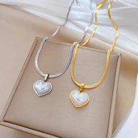 Luxury Pearl Heart Pendant Necklaces Ladies Girl Simple Popular White Love Elegant Necklace For Women Couple Jewelry