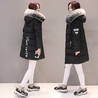 Cotton Coat Korean Style Fashion Mid length Cotton Jacket Large Slim fit Hooded Coat Cotton.