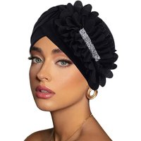 Muslim headscarf fashion elegant side large flower stretch watermelon hood hat