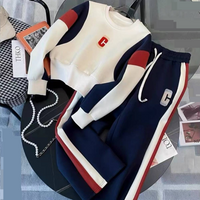 Thick Fleece Design Fashionable Casual Sporty Autumn Winter Street Style Wide Leg Two Piece Set