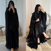 Clothing Luxury Embellished Abaya Set – Dubai Inspired Long Sleeve Kaftan Matching Headscarf