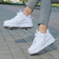Children’s Shoes New Style Running Shoes Boys And Girls Students Four Wheel Roller Skates Adult Double Wheel Deformation Skating Wheel Flying Shoes