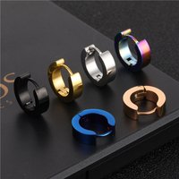 1 pair Fashion Ear Clip Non Piercing Earrings Fake Earrings for Men Circle Round Earring Punk Rock Style Jewelry Gift