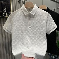 Men's Solid Color Polo Shirt Casual Summer Fashion Trendy Clothing Ice Silk Cooling Short Sleeve T-Shirt