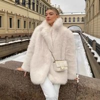 Trendy Faux Fur Jacket Women’s Winter Fashion Short Coat Streetwear Chic Vegan Fur Cropped Outerwear For Women
