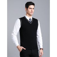 Clothing Thin Wool Sweater Vest V neck Wool Waistcoat Solid Business Wool Base Pullover Vest