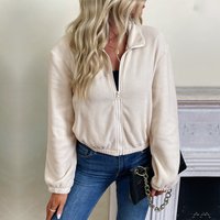 short solid fleece coat