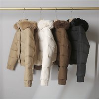 Clothing special winter large fur collar cotton jacket slim fit small thickened student jacket